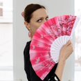 thumbnail image 7 of Vjnyvs 4pcs Floral Folding Hand Fan Vintage Retro Plastic Handheld Fans Folding Fan Wedding Dancing Church Party, 7 of 7
