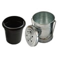 thumbnail image 2 of Cubo de basura de metal para exterior, cesto de basura, jardinera, contenedor de abono, cubo de basura para exterior con tapa para jardín, interior y, 2 of 9