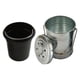 thumbnail image 2 of Cubo de Basura Metálico para Exteriores, Cesta para Basura, Maceta, Cubo de Basura Multifuncional para Exteriores con Tapa para Jardín, Casa Y Césped., 2 of 9