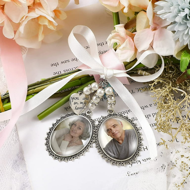 Wedding Bouquet Charm Bouquet Charms for Wedding Memory Bridal Lacy Oval  Bridal Charm Bride Angel Charm Memorial Photo Charm You Are Always in My