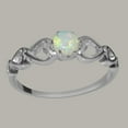 thumbnail image 2 of LBG British Made 9ct White Gold Natural Opal Womens Solitaire Ring - 33 size options - Size 5, 2 of 6