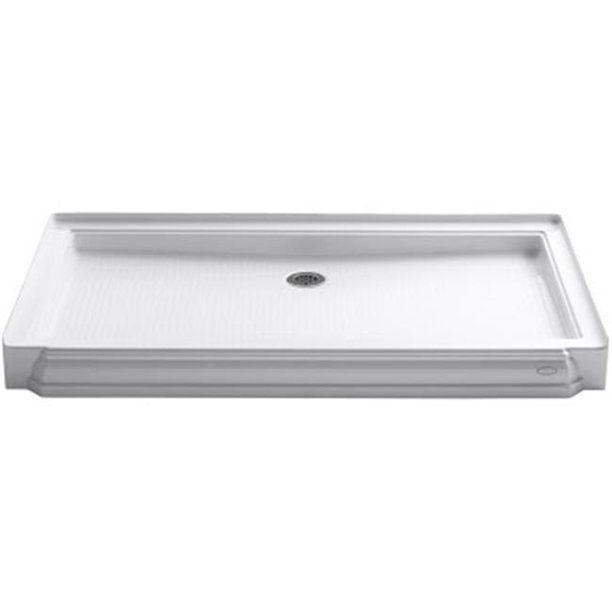 S Recreation B1GNSB3434WC 34 x 34 in. Shower Pan Front Center Drain, White