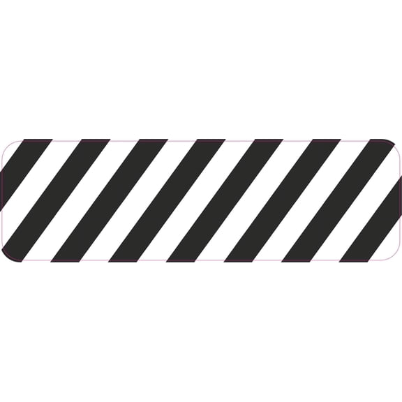 StickerTalk Black and White Caution Stripe Sticker, 10 inches x 3 inches