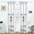 thumbnail image 2 of Coolnut Cute Cartoon Llama Thermal Insulated Blackout Grommet Printed Window Curtain - 84x55 in - 100% Polyester 2 Panels, 2 of 6