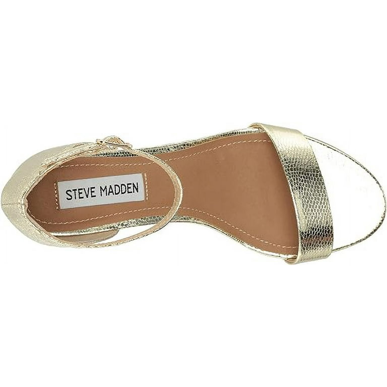 Steve Madden Irenee Gold Lizard Rounded Open Toe Ankle Strap