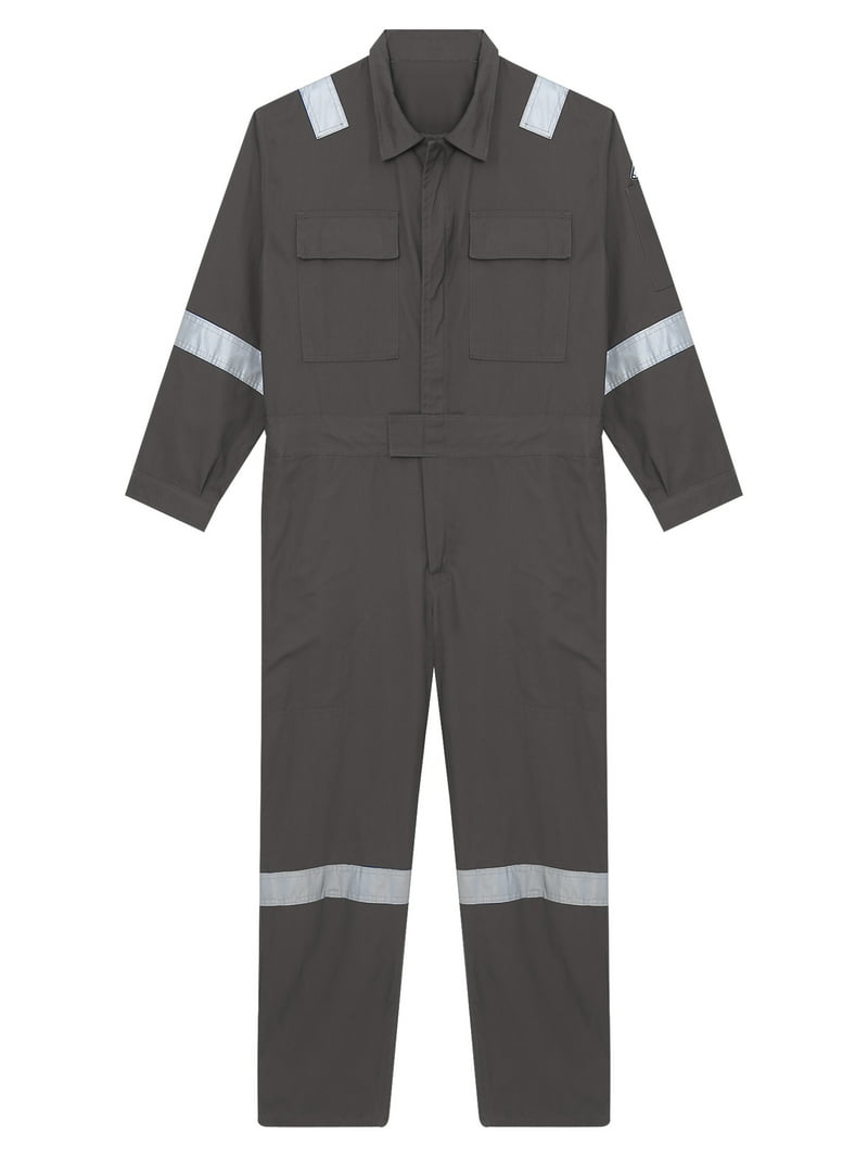 XUNZOO Men's Work Coveralls One Piece Reflective Safety Mechanics