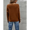 thumbnail image 6 of Solid Color Ribbed Sweater Rustic Red Large, 6 of 6