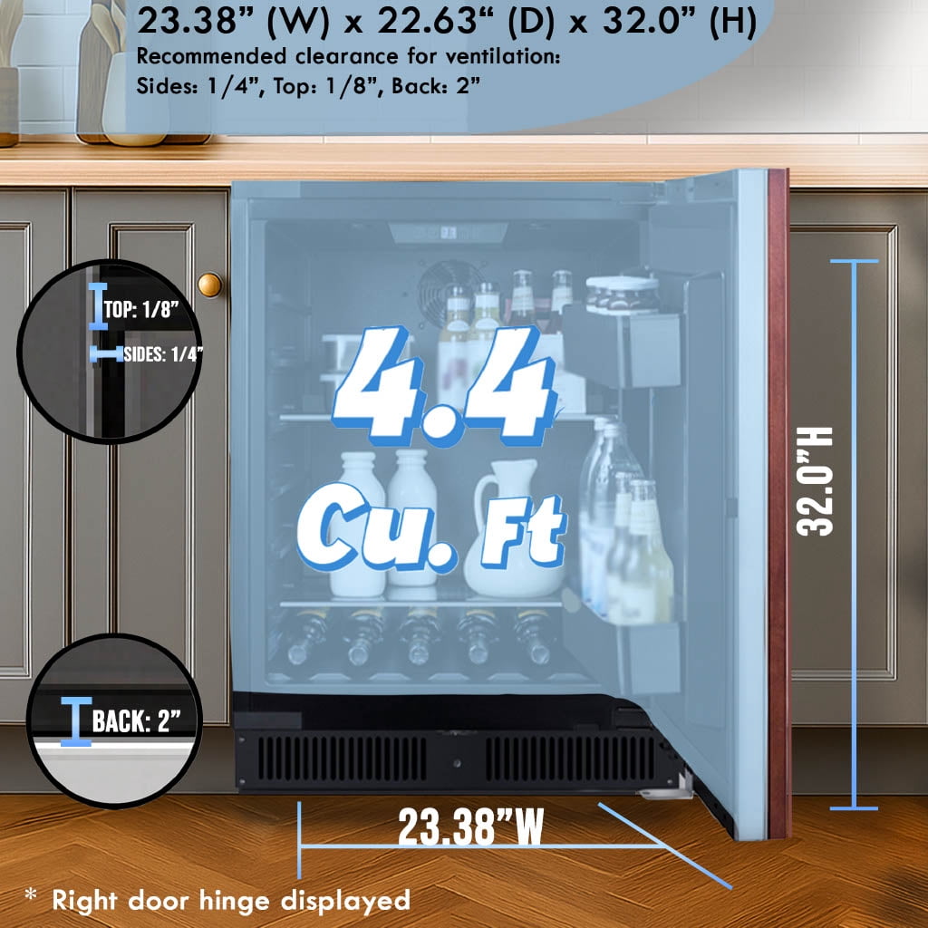 Summit 24 Inch  Refrigerator, 4.4 cu.ft., ADA Compliant, Built-In, Panel Ready*- AL54IF (Panel Not Included)
