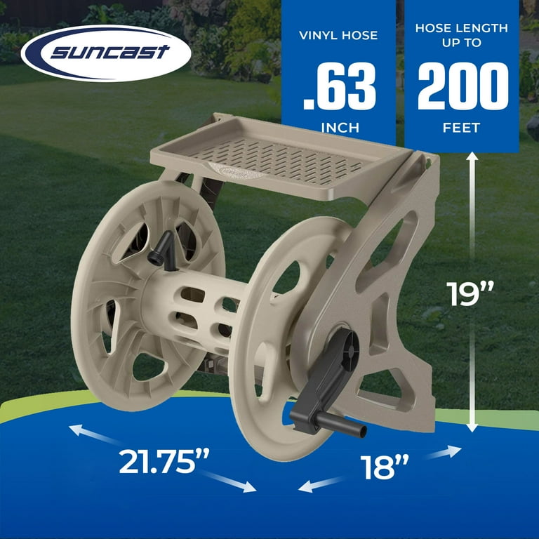 Suncast Hose Handler 200 ft. Taupe Retractable Wall Mounted Hose Reel Suncast Hose Handler 200 ft. Taupe Retractable Wall Mounted Hose Reel