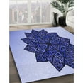 thumbnail image 3 of Ahgly Company Machine Washable Indoor Rectangle Transitional Jeans Blue Area Rugs, 4' x 6', 3 of 7