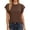 Coffee, variant on NinXxx Women's Fashion Short Sleeve Hollow Out Ruffle Detail Tee White M