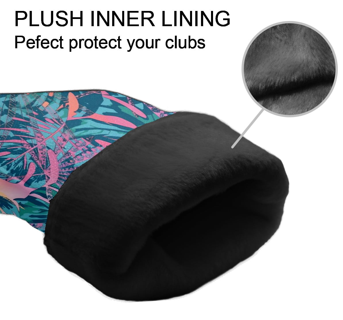 Golf Club Covers, Green Floral Premium PU Leather Driver Hybrid Putter Head Covers with Velvet Lining, Waterproof Golf Gifts for Men Women
