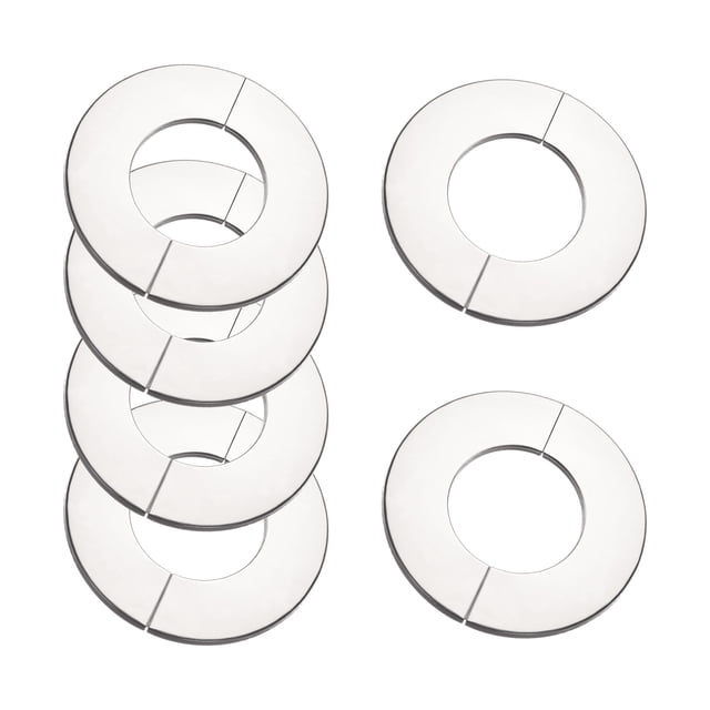 Unique Bargains Mur Split Bride en Acier Inoxydable Rond Plaque de Raclette pour Tuyau de 28mm de Diamètre 6Pcs
