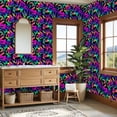 thumbnail image 4 of Peel and Stick Wallpaper Abstract Graffiti Zigzag Rainbow Colors Bold Black Wall Mural 23.6in x 9.8ft Self Adhesive Removable Wall Paper Renter Friendly Wallpaper for Man Cave Bedroom Cabinets, 4 of 8