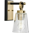 thumbnail image 3 of Cassell Collection One-Light Vintage Brass Matte Black Luxe Industrial Bath & Vanity Light, 3 of 13