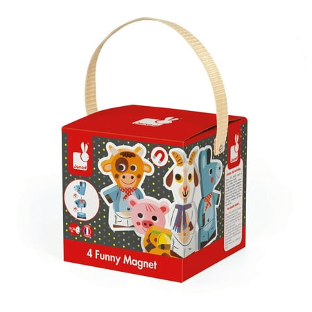 Janod Farm Animals Chunky Wooden Funny Magnets