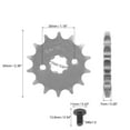 thumbnail image 2 of 428 Chain 14 Tooth 17mm Motorcycle Front Engine Sprocket Titanium Tone for ATV UTV 110cc 125cc 140cc 150cc 160cc Engine, 2 of 6