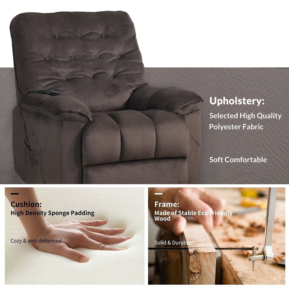 Private Jungle Electric Power Lift Chair, Velvet Upholstery Relax Recliner, Living Room Sofa Chair with Remote Control, Brown Private Jungle Electric Power Lift Chair, Velvet Upholstery Relax Recliner, Living Room Sofa Chair with Remote Control, Brown