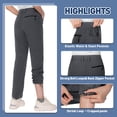 thumbnail image 6 of Hiauspor Womens Convertible Hiking Zip Off Pants for Camping Outdoor with Pockets Quick Dry Grey M, 6 of 7