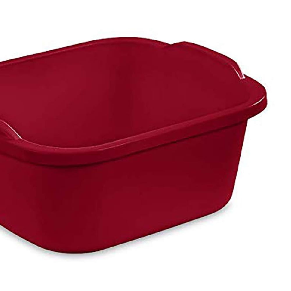 Sterilite 2 Piece Sink Dish Drainer Set Plastic Red, 6 Pack 