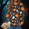 thumbnail image 2 of Godom Halloween Sweatshirts for Women Ghost Graphic Long Sleeve Tunic Shirts Crewneck Loose Pullover Tops 2025 Trendy Outfit, 2 of 5