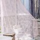 thumbnail image 4 of Cortina transparente para puerta y ventana, panel de cortina, bufandas de tul de gasa con hojas (rosa), 4 of 5