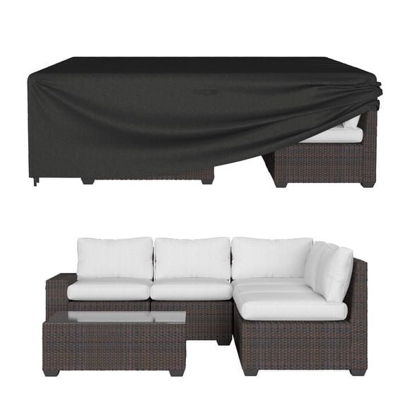 Funda para muebles de patio ONBRILL, 90 x 64 x 71 cm, impermeable, negra