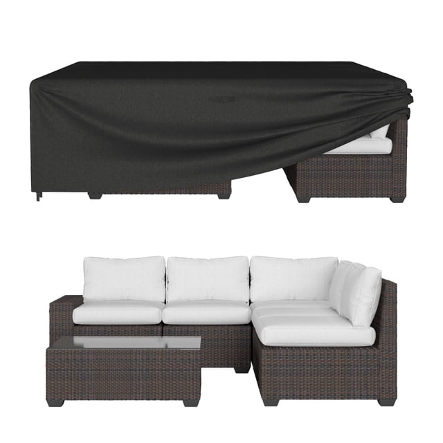 Funda para muebles de patio ONBRILL, 90 x 64 x 71 cm, impermeable, negra