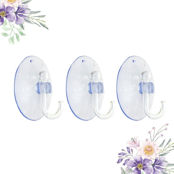 MUSEYA 20Pcs Small Clear Hooks For Hanging Silver Suction Cup Hangers For Kitchen Use