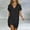 Black, variant on Women's V-Neck Short Sleeve Loose T-Shirt Dress for Casual Summer Beach Wear