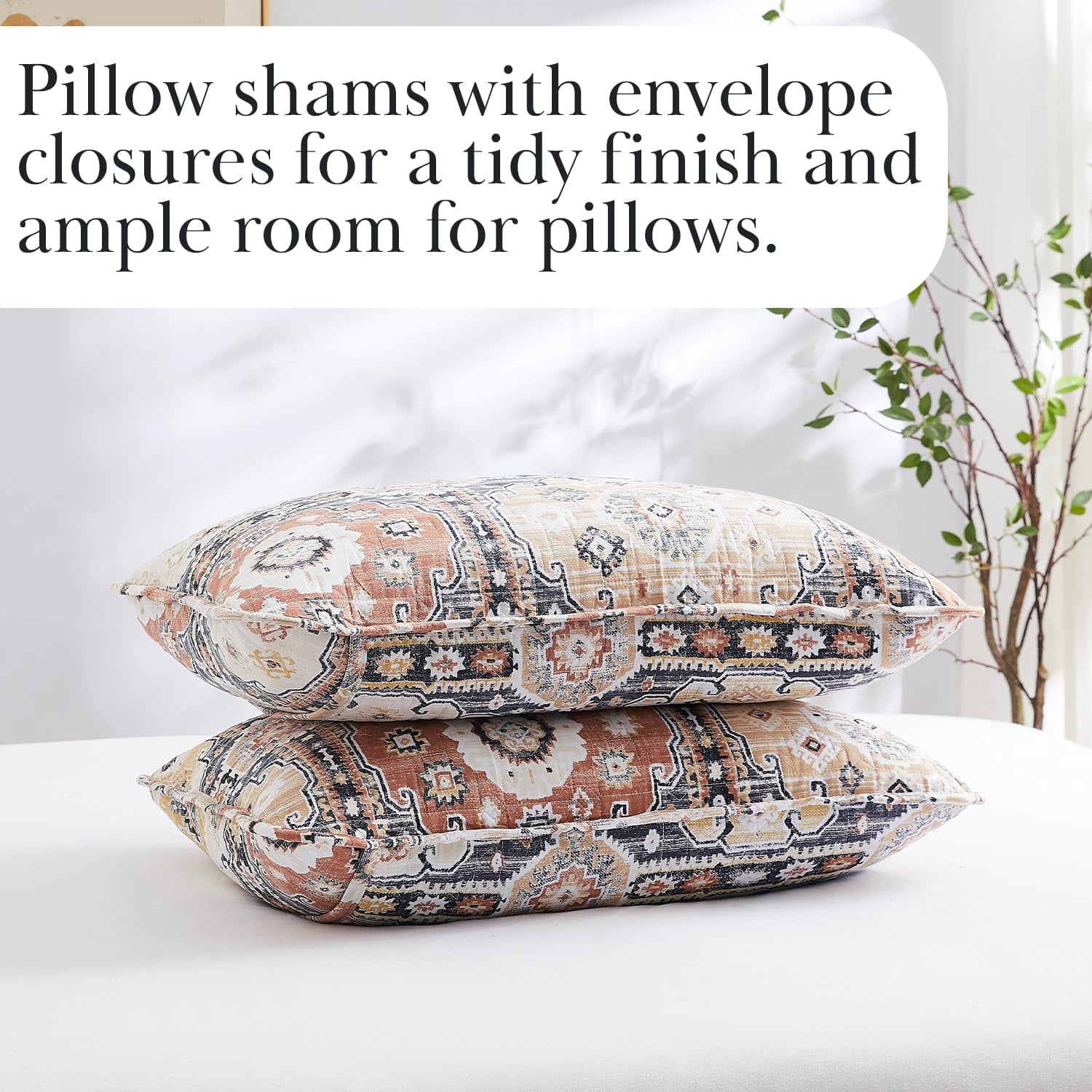 SouthShore Fine Linens Kilim 2-Piece Natural Quilt Bedding Sets, Twin