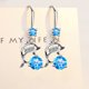 thumbnail image 2 of -Pendientes de Cristal para Mujer Pendientes de Temperamento Largo, 2 of 5