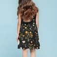 thumbnail image 6 of yuCgh Sleeveless Round Neck Easter Dress for Girls, Summer Casual Party Dress with Floral Print, Comfortable & Stylish Easter Dress,Black 110, 6 of 7
