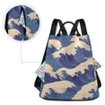 thumbnail image 5 of FORMRS Women's Travel Backpack Purse Anti-Theft Hidden Pockets Casual Shoulder Bag, Blue Wave Pattern, 5 of 7