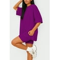 thumbnail image 3 of Moomaya Womens Oversized T-Shirt and Biker Shorts Lounge Set - 2 Piece Buttery Soft Viscose Jersey Co-ord - Loungewear, 3 of 7