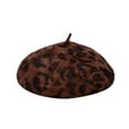 thumbnail image 2 of Awdenio Beret Hats Women's Fashion Casual Plush Printed Leopard Print Warm Dome Beret Hat, 2 of 3