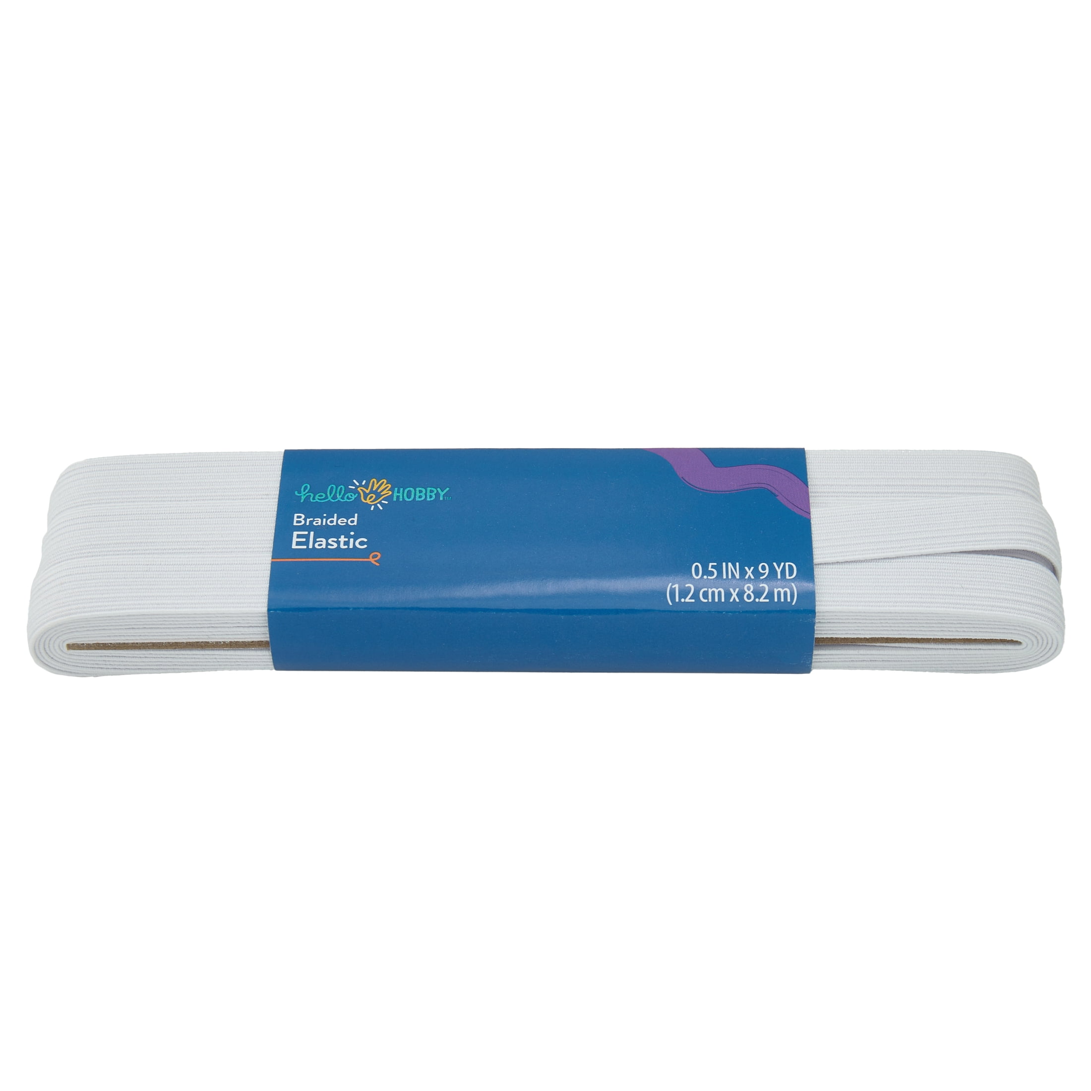 (2 pack) Hello Hobby 9 Yards 1/2 Inch White Braided Elastic for Sewing and Crafting