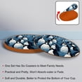 thumbnail image 4 of Penguin Cool Round Microfiber Leather Coasters 6PCS - 11x11 cm/4.3x4.3 in - Set of Stylish Drink Mats for Home and Office, 4 of 6