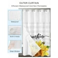 thumbnail image 2 of No Hook Shower Curtain with Snap in Liner,Watercolor Sunflowers Bees Waterproof Bath Curtain Double Layers with See Through Top Window,Sunshine Words on Plaid Hotel Shower Curtains 72x72in, 2 of 9