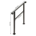 thumbnail image 2 of 3 Feet Metal Handrails for Outdoor Steps,Carbon Steel Hand Rail Stair Railing Set with Installation Kit, Fits 2 to 3 Steps Outdoor Indoor,Durable and Simple Installation, Dark BrownB), 2 of 27
