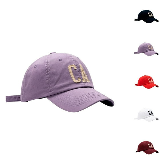 Hats for Men Distressed Denim Baseball Cap Washed Cotton Plain Minimalist Baseball Hat for Men Outdoor Summer Travel Sports