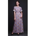thumbnail image 3 of Bimba Robe Kimono Imprimée Feuilles et Fleurs Manches Longues Maxi Fendue d'Été-TG, 3 of 6