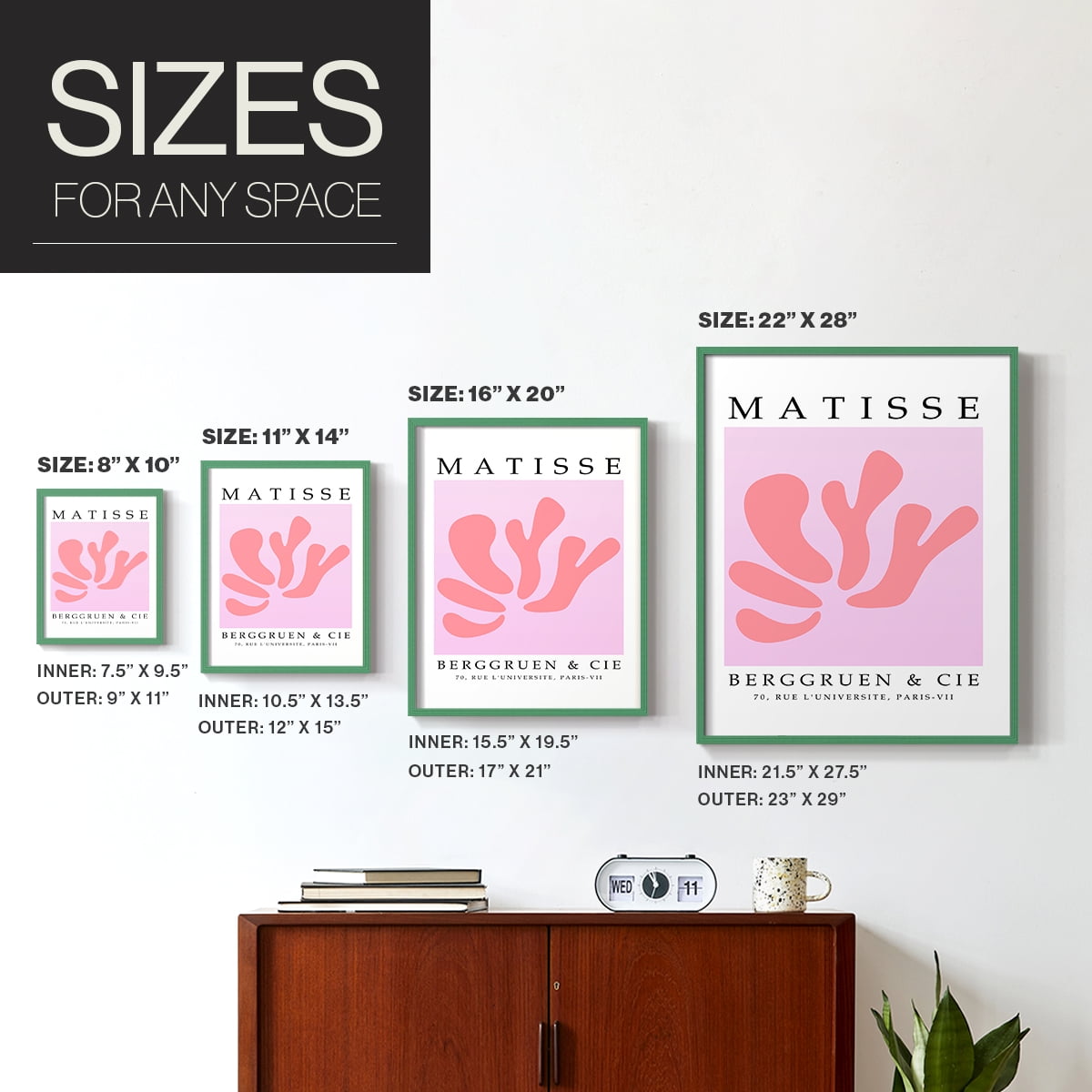 Matisse CCCL in Green Solid Wood 8 x 10 Framed Print