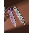 thumbnail image 6 of Sunyuer Rhinestone Tassel Wedding Bridal Dangle Earrings Sparkly Drop Crystal Earrings Long Dangle Costume Jewelry, 6 of 6
