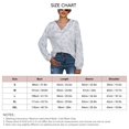 thumbnail image 4 of Camisa De Mujer Manga Larga Estampado De Leopardo Cuello En V Jersey Botones Decoración Suelta Elegante Mujer Top Blanco XL, 4 of 5