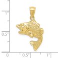 thumbnail image 3 of 10k Gold Polished & Textured Bass Pendant, 3 of 4