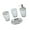 White, variant on lanema Pack Of 4 Bathroom Accessories Set with Soap Dispenser Plastic Toothbrush Holder Washing Cup and Soap Dish