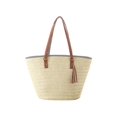 thumbnail image 1 of Bolso Paja Btafrte Tejido Con Borla Playa Mujer Beige, 1 of 10
