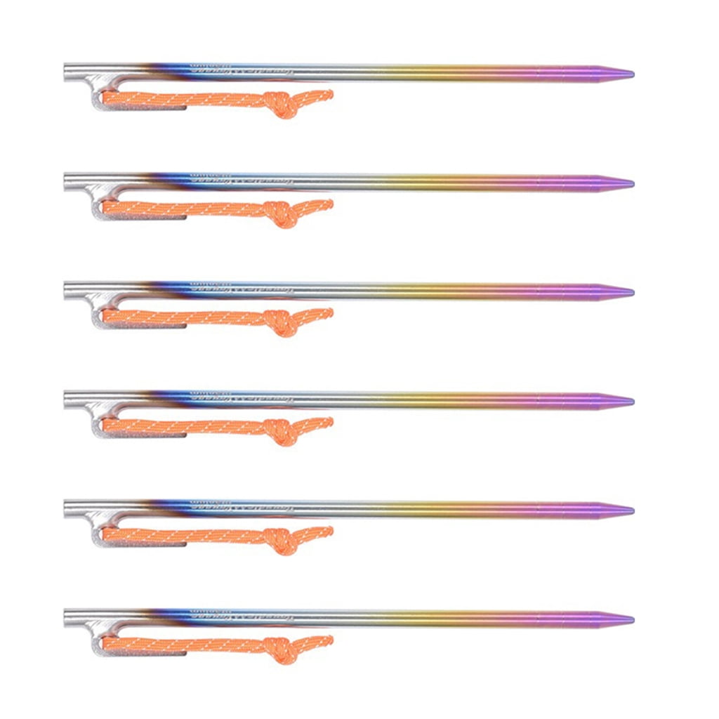Long Camping Tent Stake Titaniums Alloy Canopy Stakes Spikes Heavy Duty Tent Peg Wind-proof Lengthened Tent Ground Peg