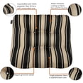 thumbnail image 3 of Classic Accessories Water-Resistant Square Patio Seat Cushions, 19 x 19 x 5 Inch, 2 Pack, Black Sedona Stripe, 3 of 9